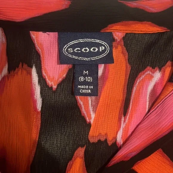 SCOOP MIDI SHIRT DRESS WITH RUCHING PINK BRUSH‎ DOT - Picture 8 of 8